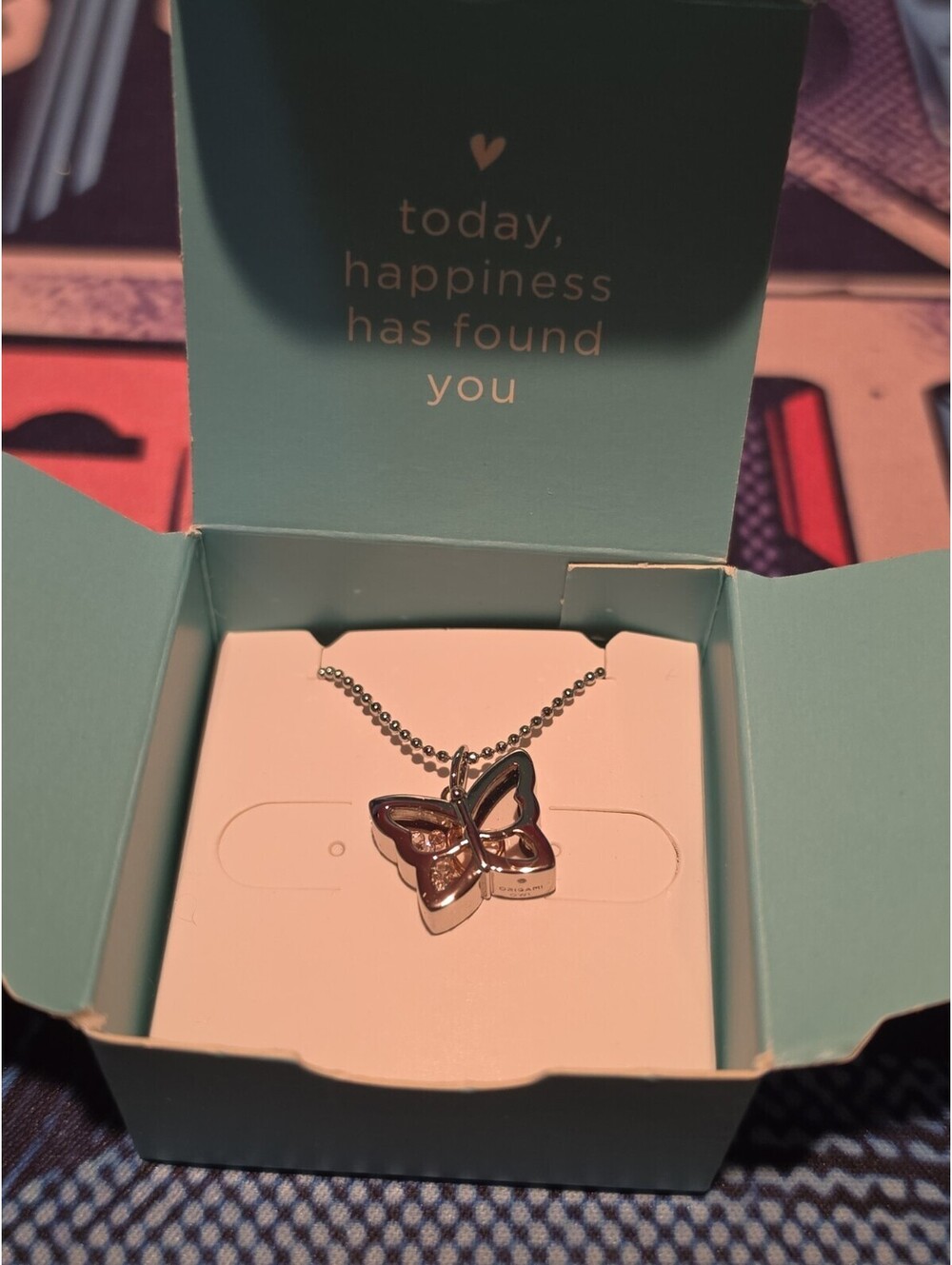 Origami Owl Silver Butterfly Capsule Locket 18-20" Chain ~ SP4082 ~ New In Box